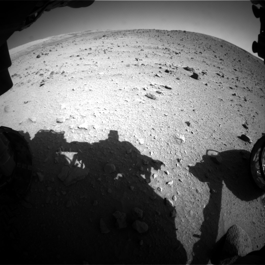 Nasa's Mars rover Curiosity acquired this image using its Front Hazard Avoidance Camera (Front Hazcam) on Sol 520, at drive 1130, site number 25