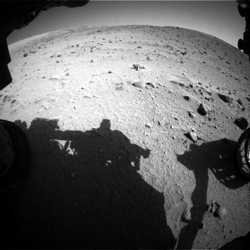 Nasa's Mars rover Curiosity acquired this image using its Front Hazard Avoidance Camera (Front Hazcam) on Sol 520, at drive 1142, site number 25