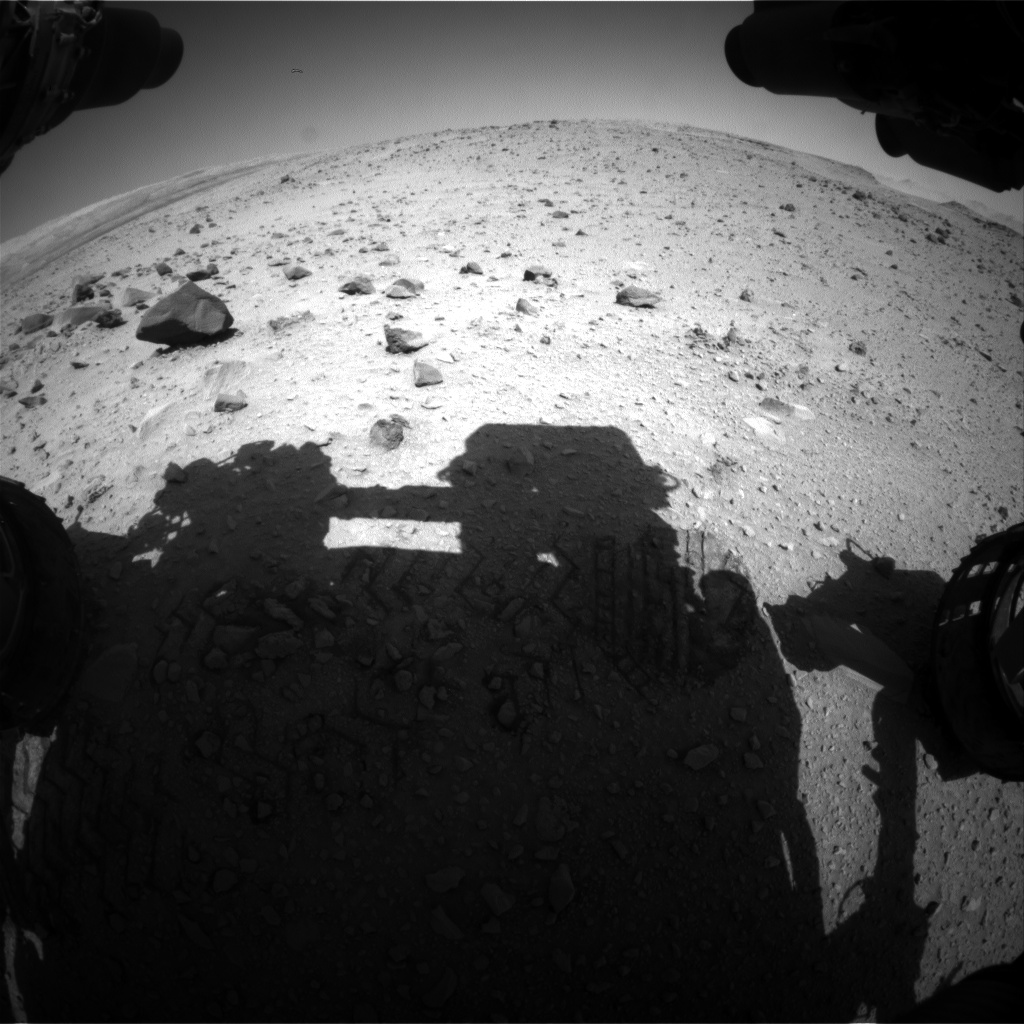 Nasa's Mars rover Curiosity acquired this image using its Front Hazard Avoidance Camera (Front Hazcam) on Sol 520, at drive 1070, site number 25