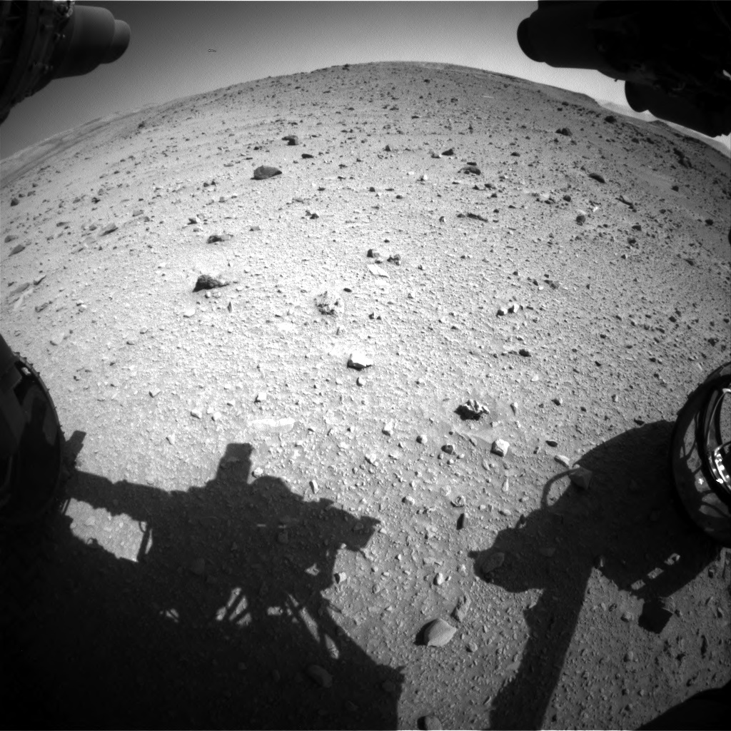 Nasa's Mars rover Curiosity acquired this image using its Front Hazard Avoidance Camera (Front Hazcam) on Sol 520, at drive 1106, site number 25