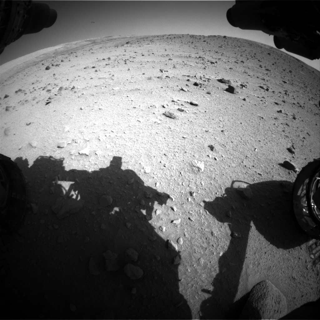 Nasa's Mars rover Curiosity acquired this image using its Front Hazard Avoidance Camera (Front Hazcam) on Sol 520, at drive 1130, site number 25