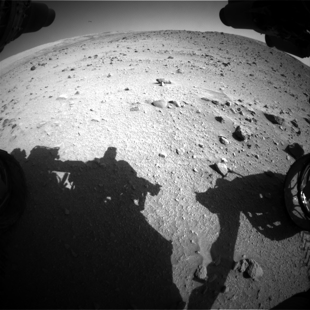 Nasa's Mars rover Curiosity acquired this image using its Front Hazard Avoidance Camera (Front Hazcam) on Sol 520, at drive 1142, site number 25