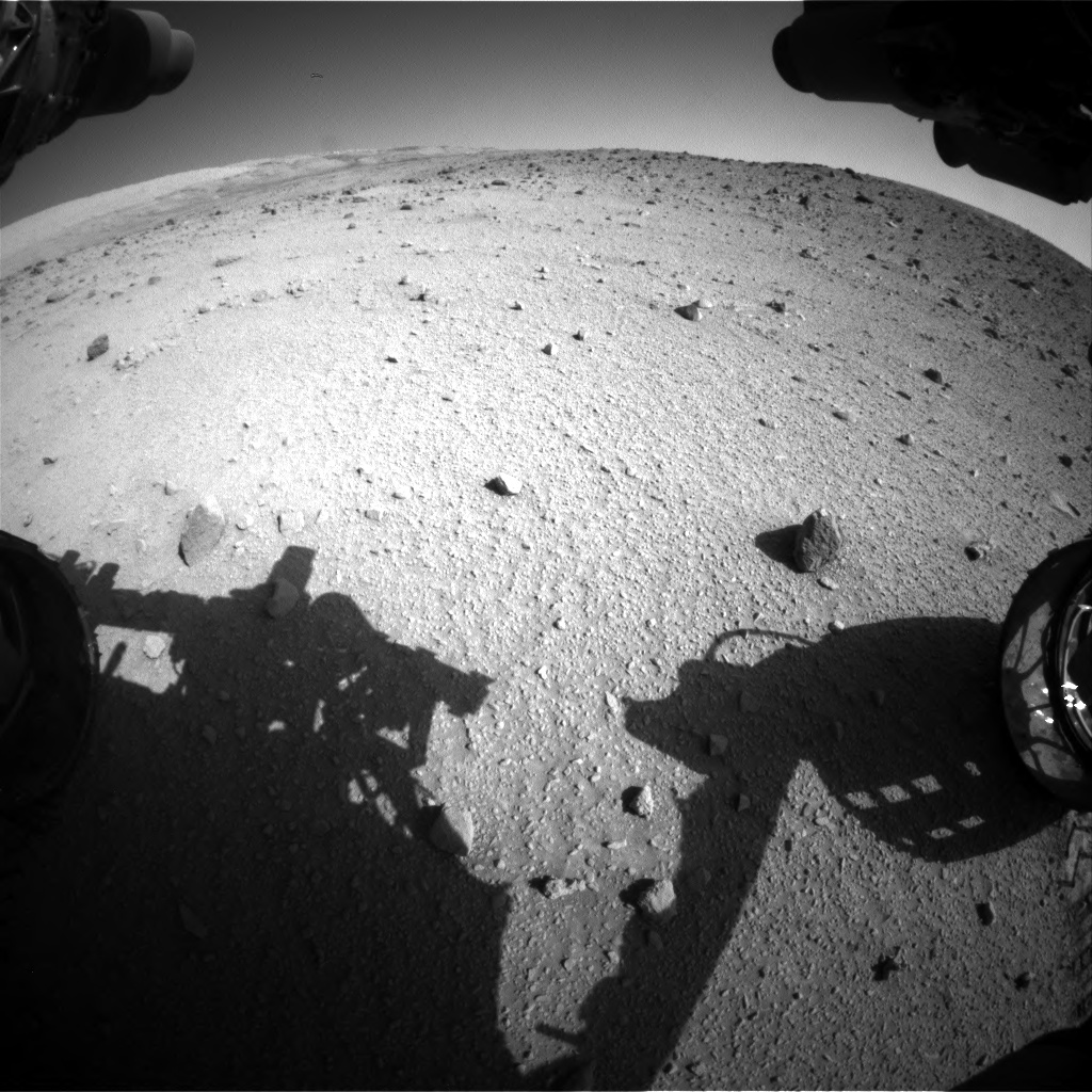 Nasa's Mars rover Curiosity acquired this image using its Front Hazard Avoidance Camera (Front Hazcam) on Sol 520, at drive 1208, site number 25