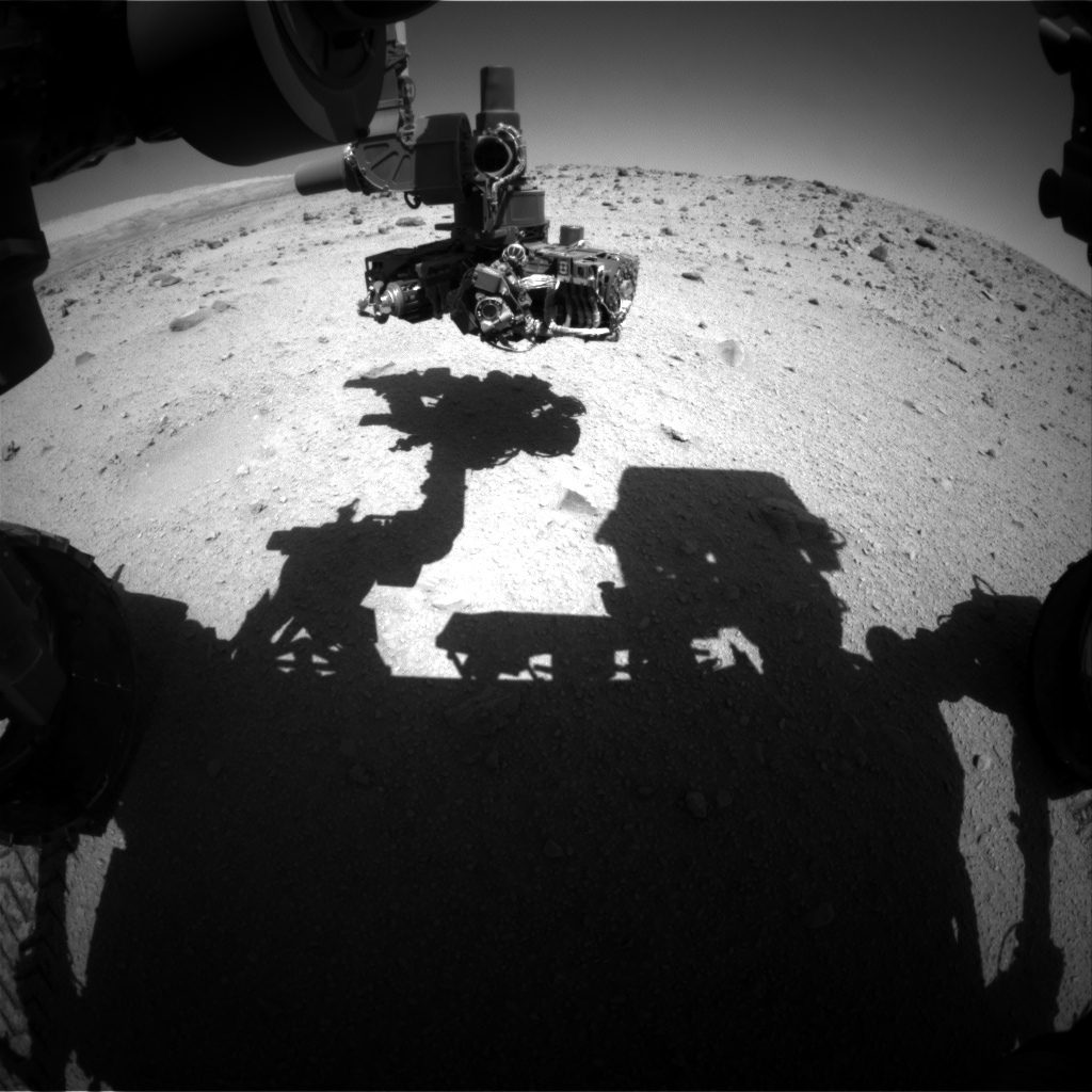 Nasa's Mars rover Curiosity acquired this image using its Front Hazard Avoidance Camera (Front Hazcam) on Sol 521, at drive 1238, site number 25