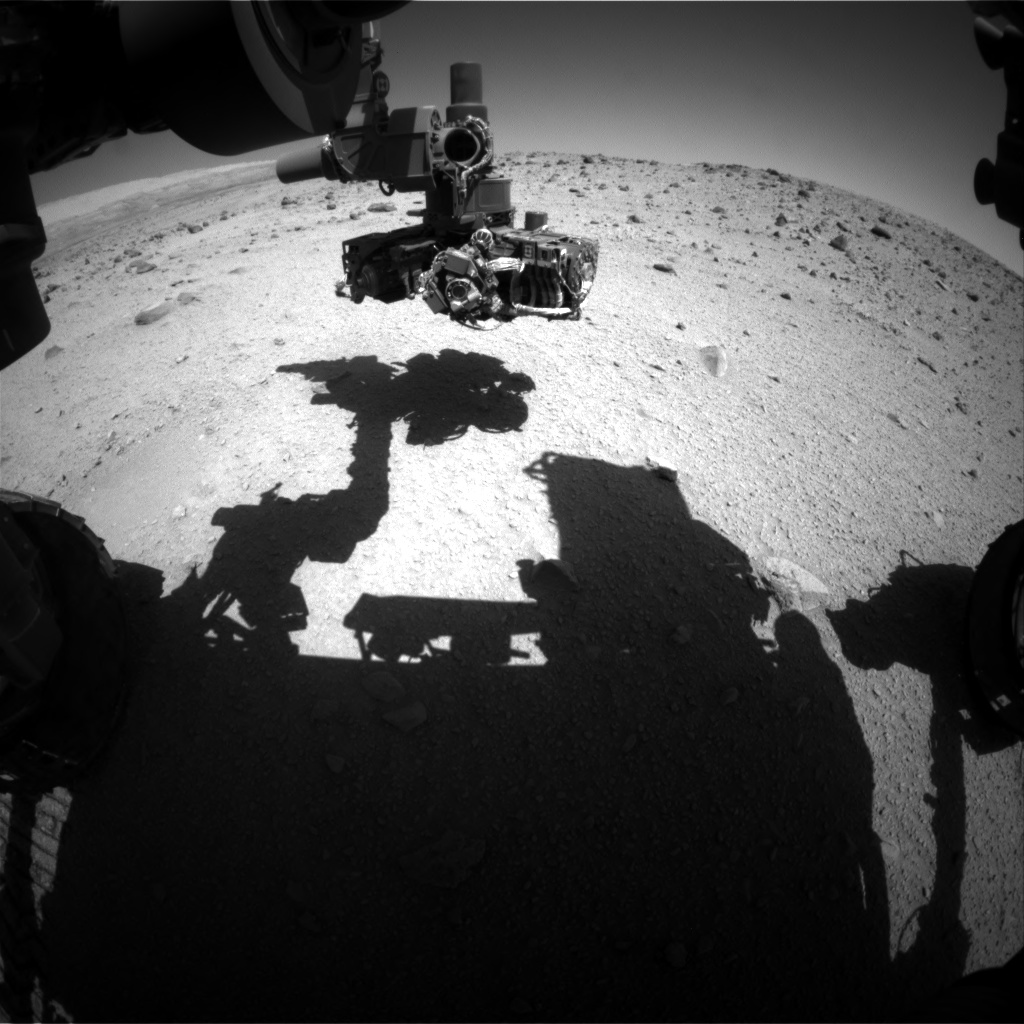 Nasa's Mars rover Curiosity acquired this image using its Front Hazard Avoidance Camera (Front Hazcam) on Sol 521, at drive 1244, site number 25