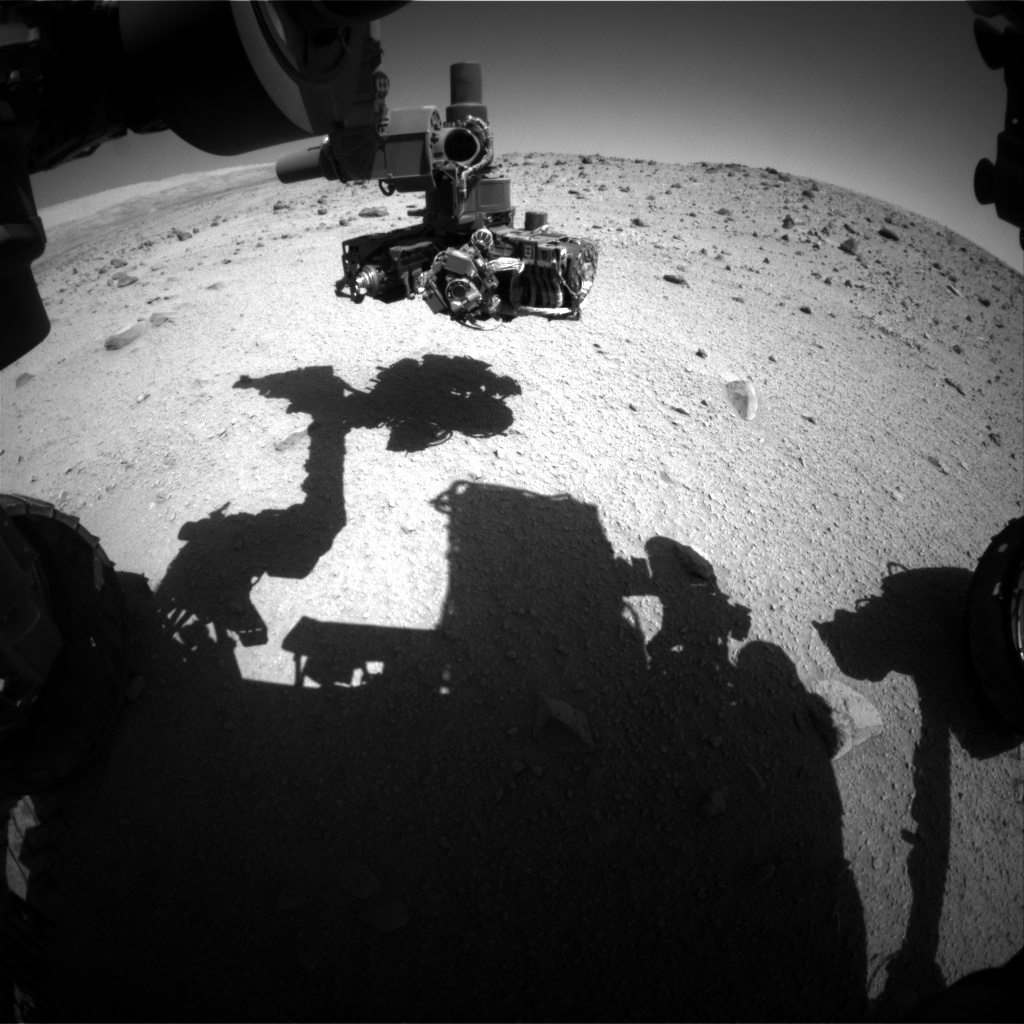 Nasa's Mars rover Curiosity acquired this image using its Front Hazard Avoidance Camera (Front Hazcam) on Sol 521, at drive 1250, site number 25