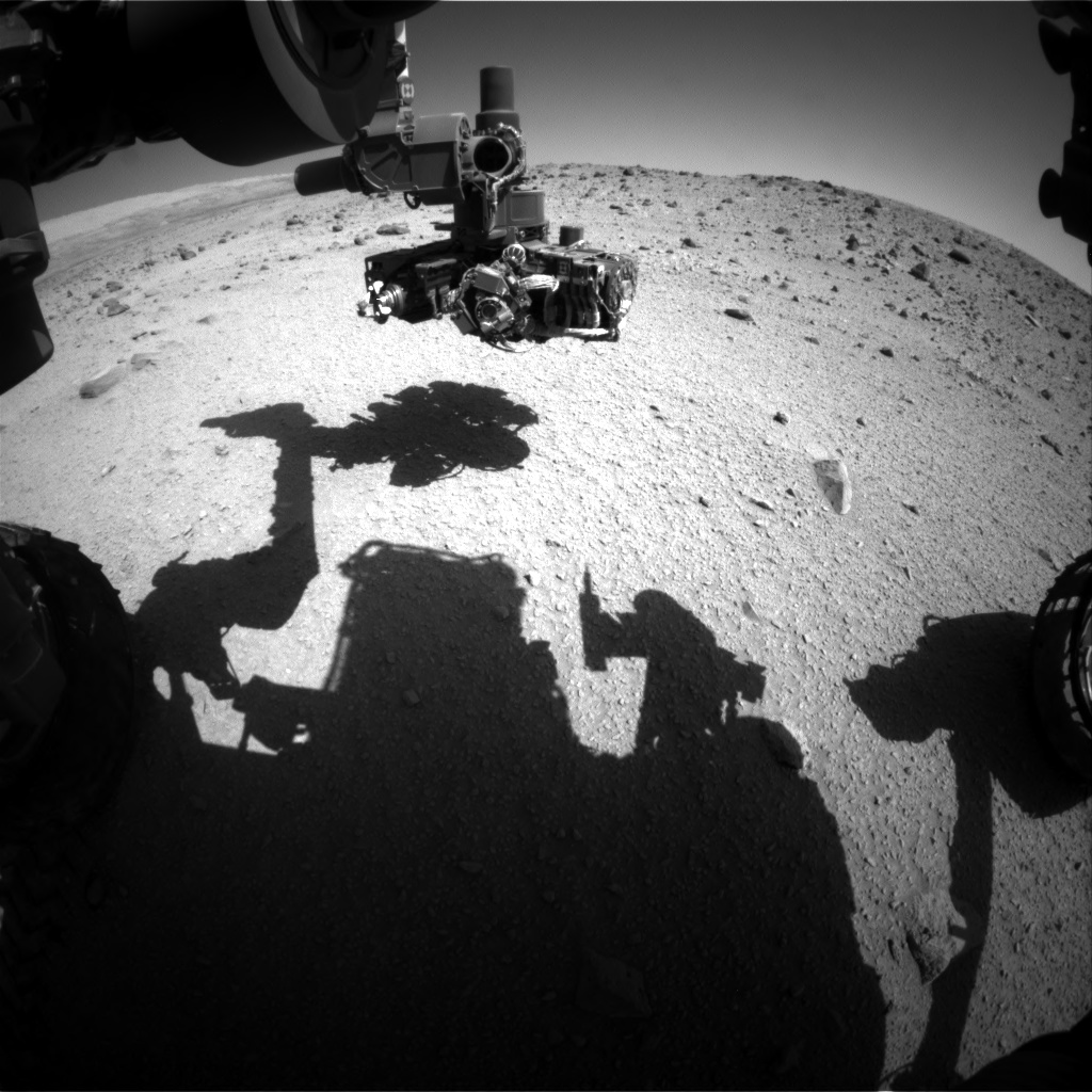 Nasa's Mars rover Curiosity acquired this image using its Front Hazard Avoidance Camera (Front Hazcam) on Sol 521, at drive 1256, site number 25