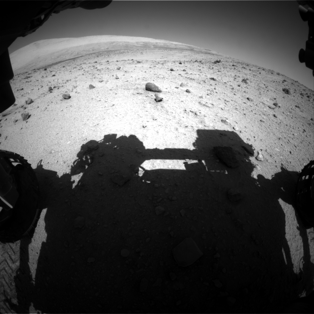 Nasa's Mars rover Curiosity acquired this image using its Front Hazard Avoidance Camera (Front Hazcam) on Sol 522, at drive 1296, site number 25