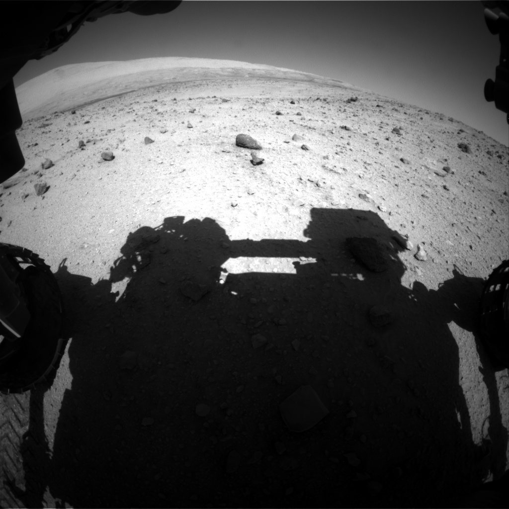 Nasa's Mars rover Curiosity acquired this image using its Front Hazard Avoidance Camera (Front Hazcam) on Sol 523, at drive 1296, site number 25