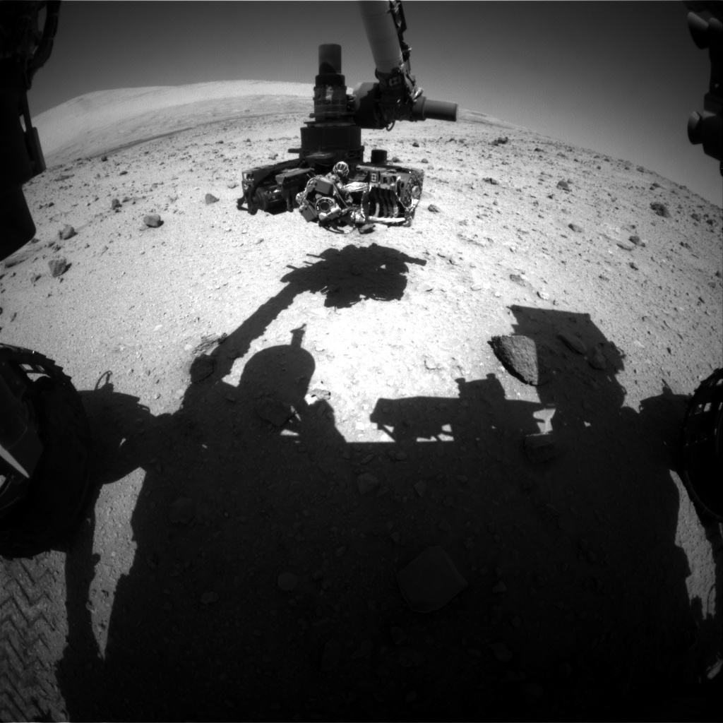 Nasa's Mars rover Curiosity acquired this image using its Front Hazard Avoidance Camera (Front Hazcam) on Sol 524, at drive 1296, site number 25