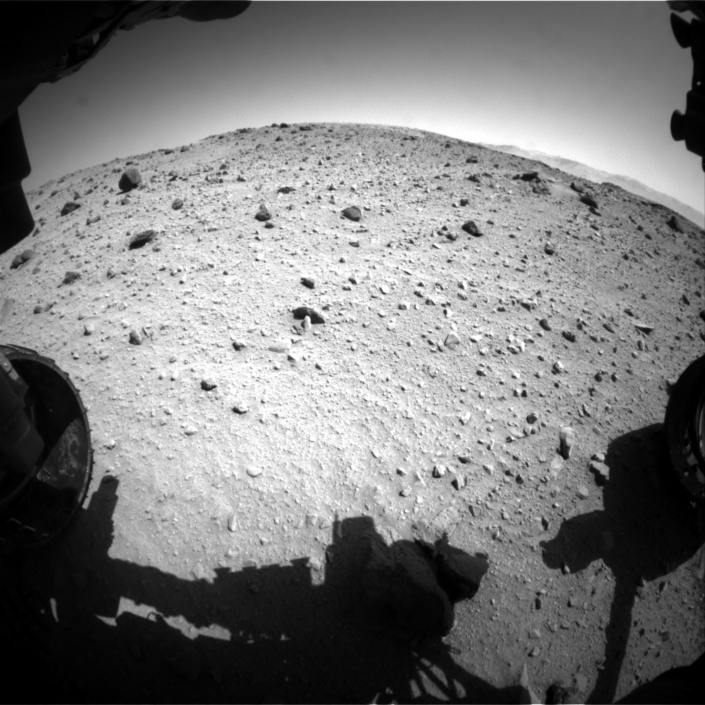 Nasa's Mars rover Curiosity acquired this image using its Front Hazard Avoidance Camera (Front Hazcam) on Sol 524, at drive 1342, site number 25