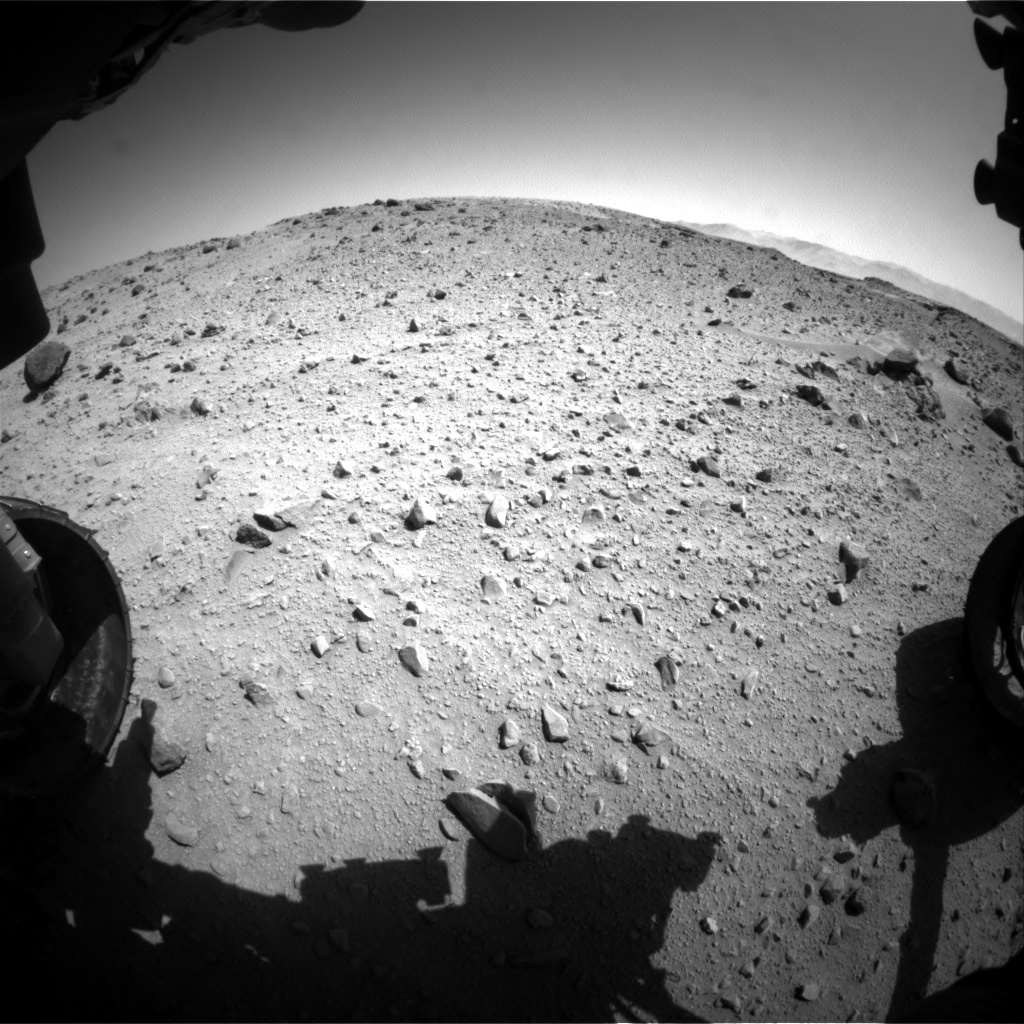 Nasa's Mars rover Curiosity acquired this image using its Front Hazard Avoidance Camera (Front Hazcam) on Sol 524, at drive 1354, site number 25