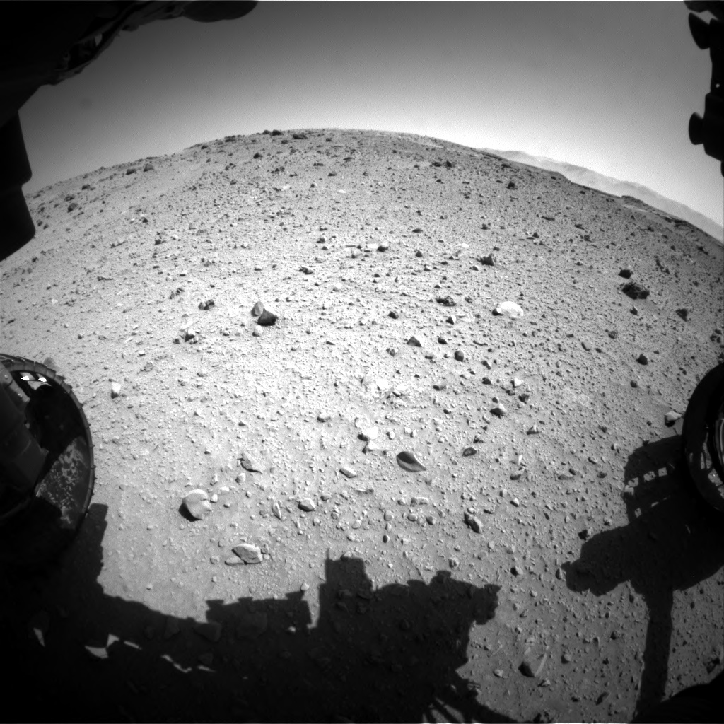 Nasa's Mars rover Curiosity acquired this image using its Front Hazard Avoidance Camera (Front Hazcam) on Sol 524, at drive 1366, site number 25