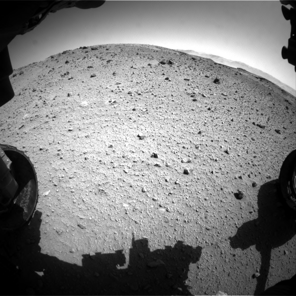 Nasa's Mars rover Curiosity acquired this image using its Front Hazard Avoidance Camera (Front Hazcam) on Sol 524, at drive 1384, site number 25