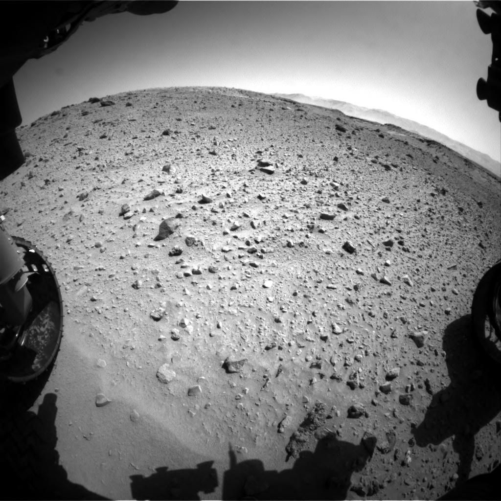 Nasa's Mars rover Curiosity acquired this image using its Front Hazard Avoidance Camera (Front Hazcam) on Sol 524, at drive 1420, site number 25