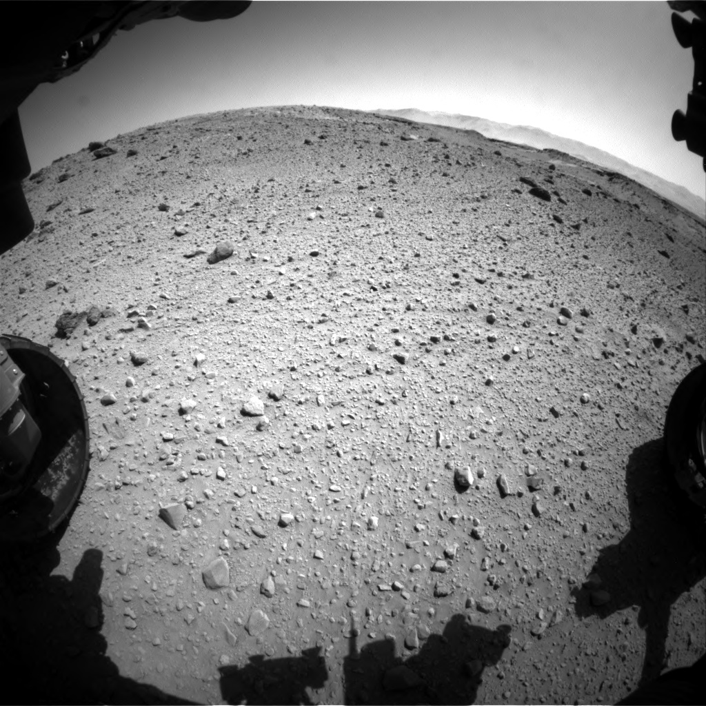 Nasa's Mars rover Curiosity acquired this image using its Front Hazard Avoidance Camera (Front Hazcam) on Sol 524, at drive 1438, site number 25