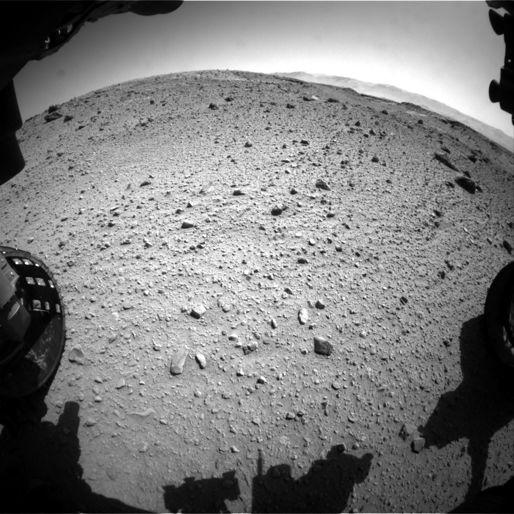 Nasa's Mars rover Curiosity acquired this image using its Front Hazard Avoidance Camera (Front Hazcam) on Sol 524, at drive 1450, site number 25