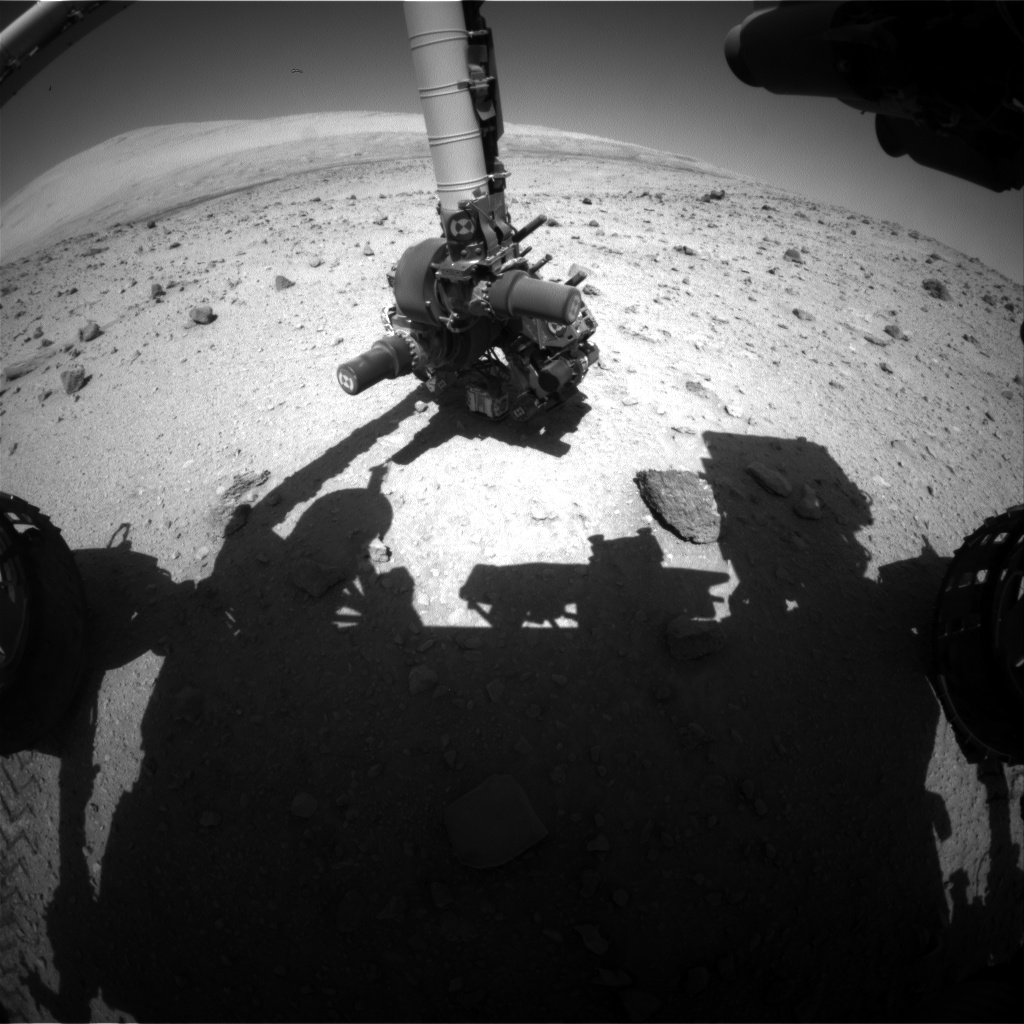 Nasa's Mars rover Curiosity acquired this image using its Front Hazard Avoidance Camera (Front Hazcam) on Sol 524, at drive 1296, site number 25