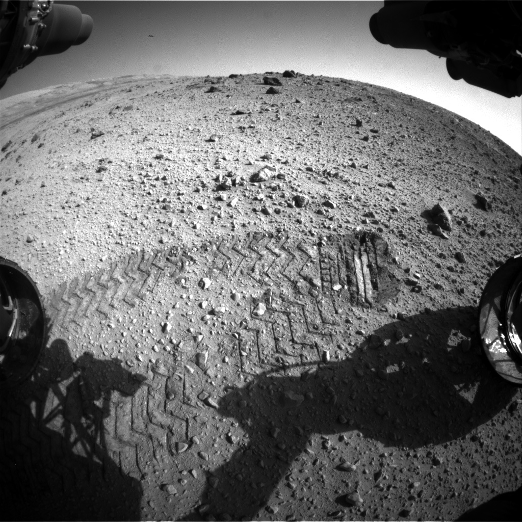 Nasa's Mars rover Curiosity acquired this image using its Front Hazard Avoidance Camera (Front Hazcam) on Sol 524, at drive 1496, site number 25