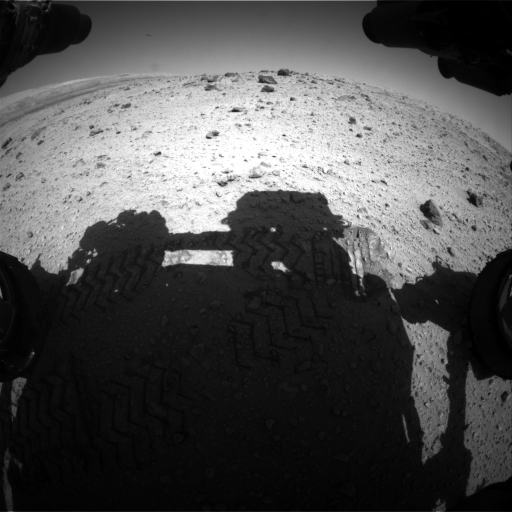 Nasa's Mars rover Curiosity acquired this image using its Front Hazard Avoidance Camera (Front Hazcam) on Sol 525, at drive 1496, site number 25
