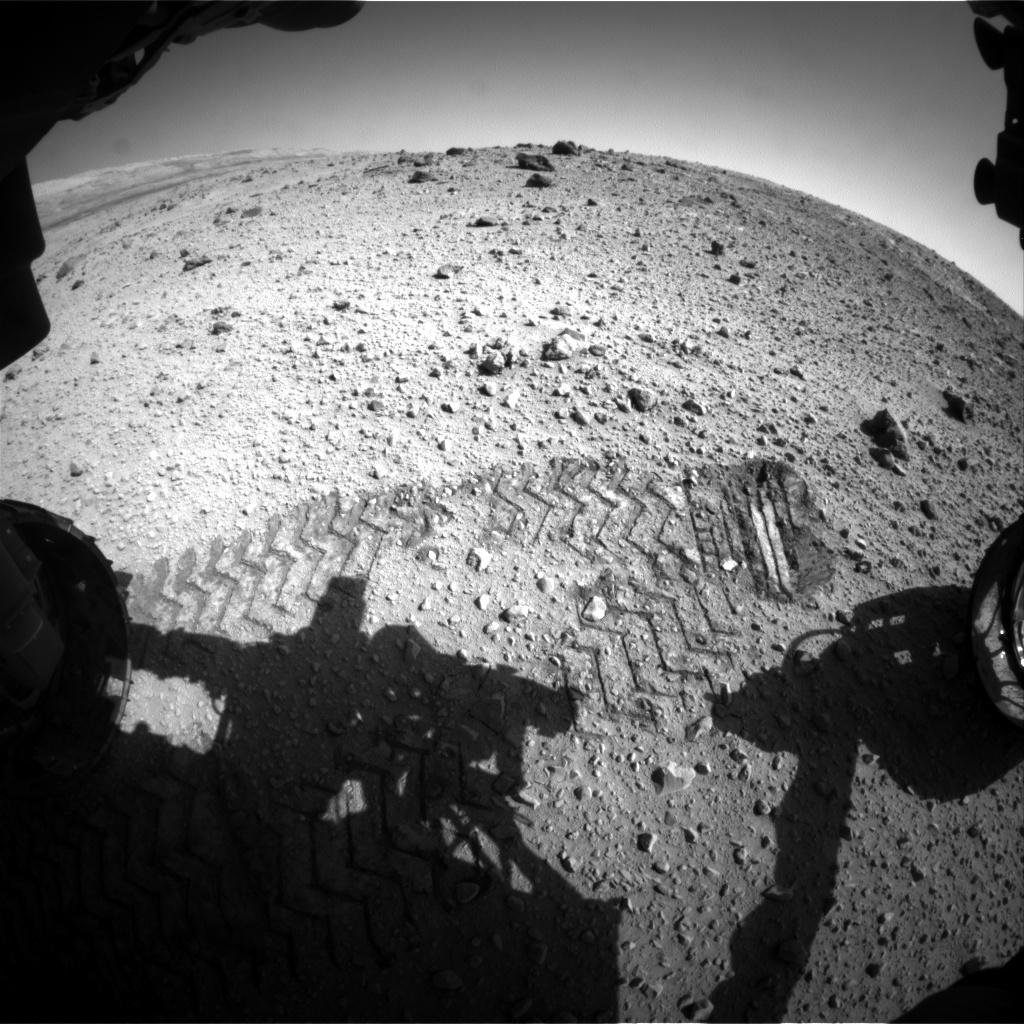 Nasa's Mars rover Curiosity acquired this image using its Front Hazard Avoidance Camera (Front Hazcam) on Sol 526, at drive 1496, site number 25