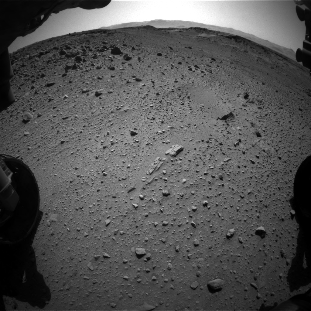 Nasa's Mars rover Curiosity acquired this image using its Front Hazard Avoidance Camera (Front Hazcam) on Sol 526, at drive 1598, site number 25