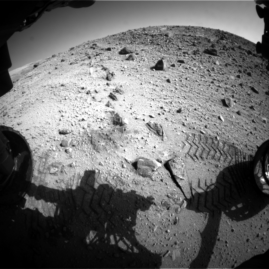 Nasa's Mars rover Curiosity acquired this image using its Front Hazard Avoidance Camera (Front Hazcam) on Sol 526, at drive 1638, site number 25