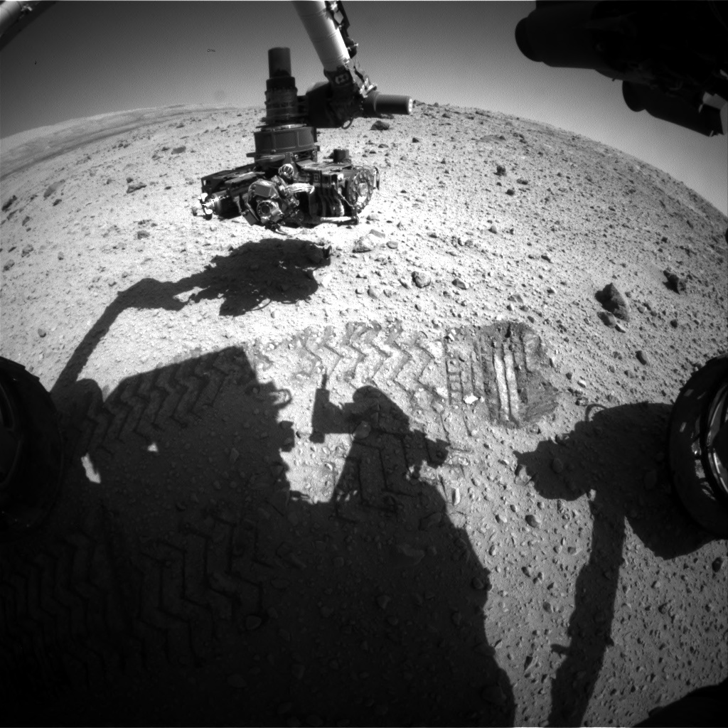 Nasa's Mars rover Curiosity acquired this image using its Front Hazard Avoidance Camera (Front Hazcam) on Sol 526, at drive 1496, site number 25