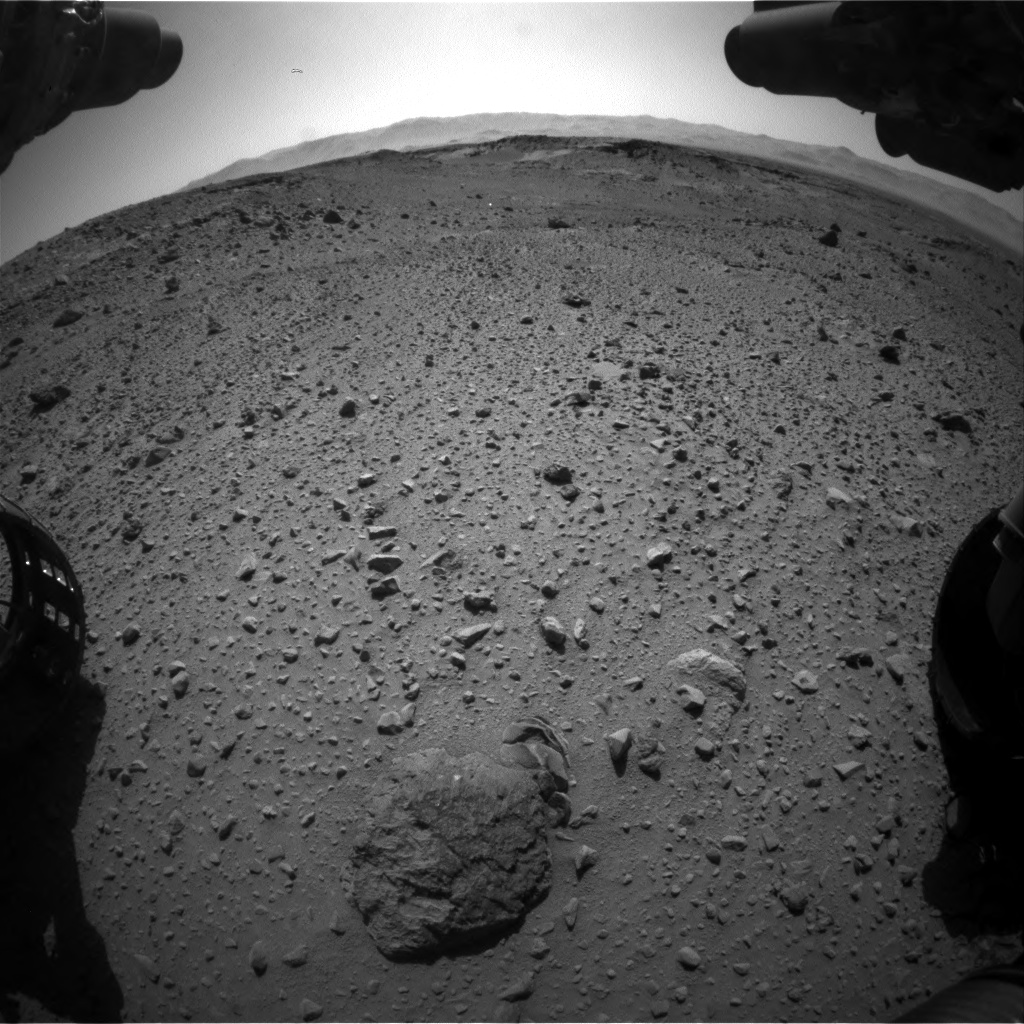 Nasa's Mars rover Curiosity acquired this image using its Front Hazard Avoidance Camera (Front Hazcam) on Sol 526, at drive 1556, site number 25