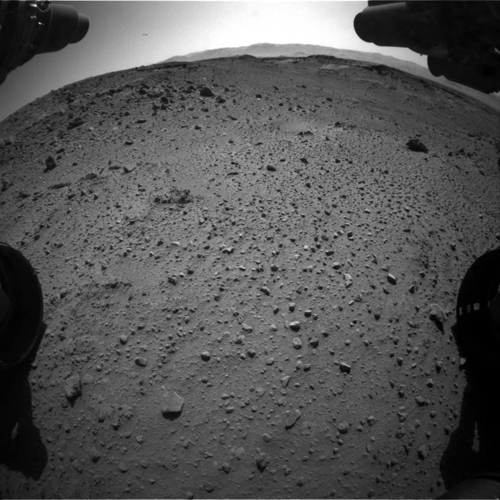 Nasa's Mars rover Curiosity acquired this image using its Front Hazard Avoidance Camera (Front Hazcam) on Sol 526, at drive 1586, site number 25