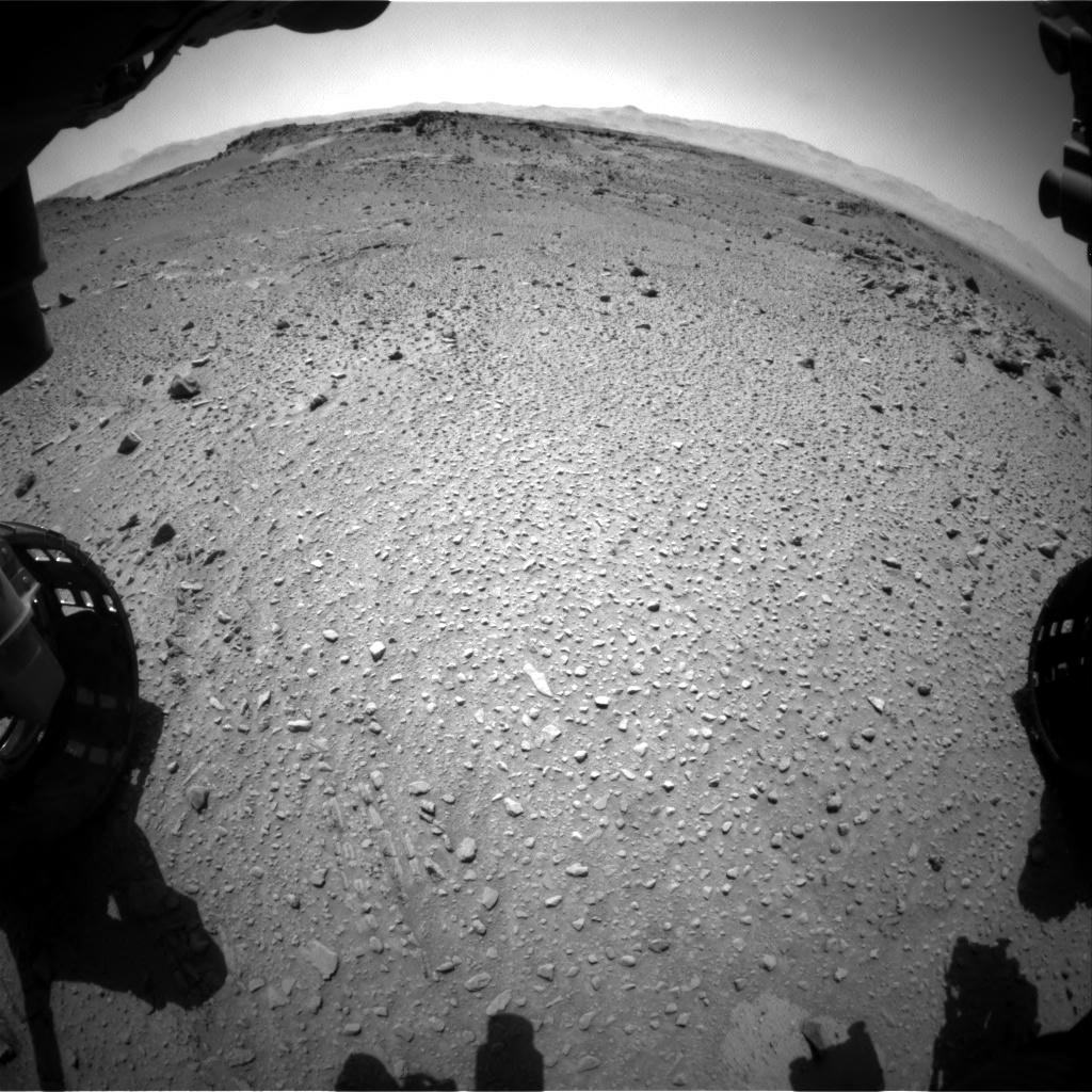 Nasa's Mars rover Curiosity acquired this image using its Front Hazard Avoidance Camera (Front Hazcam) on Sol 527, at drive 1716, site number 25