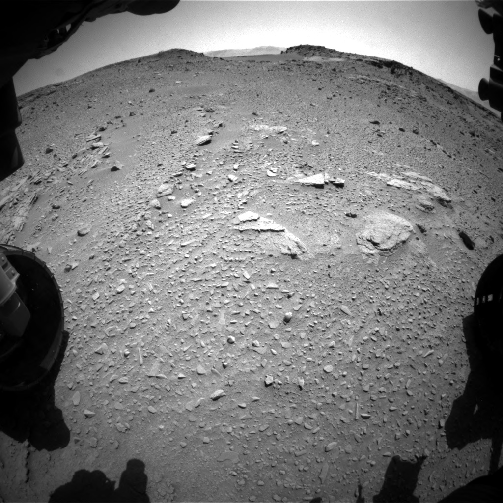 Nasa's Mars rover Curiosity acquired this image using its Front Hazard Avoidance Camera (Front Hazcam) on Sol 527, at drive 1776, site number 25