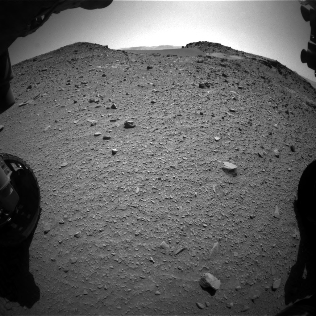Nasa's Mars rover Curiosity acquired this image using its Front Hazard Avoidance Camera (Front Hazcam) on Sol 527, at drive 1836, site number 25