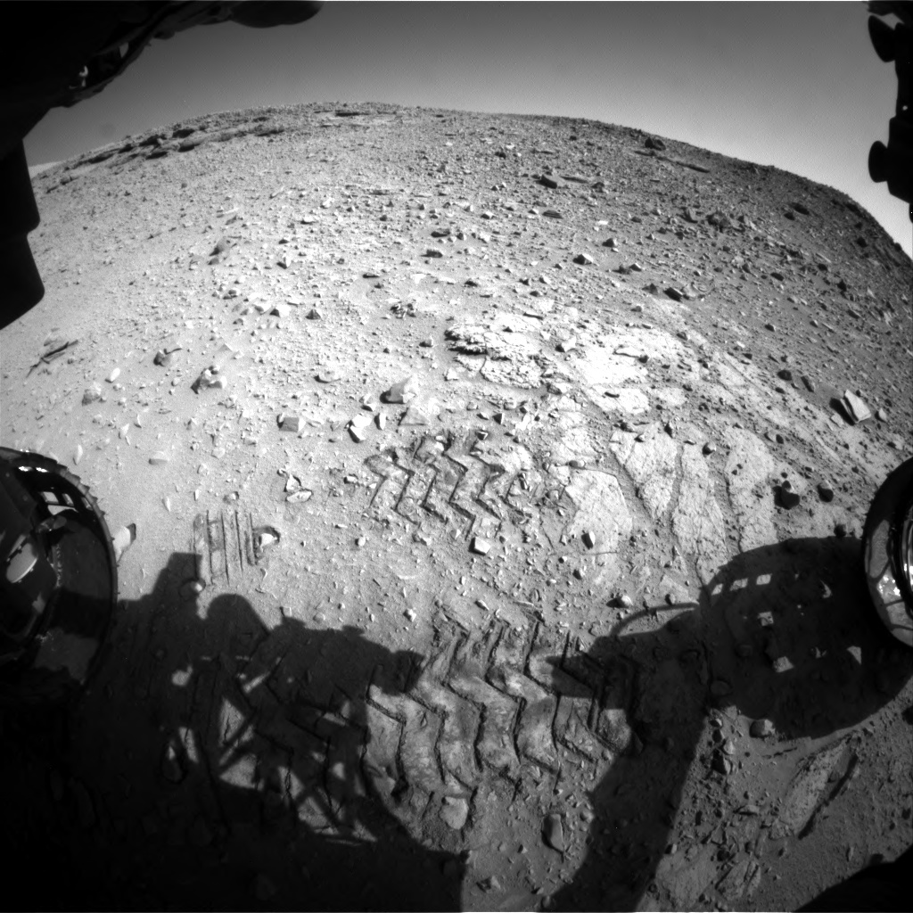 Nasa's Mars rover Curiosity acquired this image using its Front Hazard Avoidance Camera (Front Hazcam) on Sol 527, at drive 0, site number 26