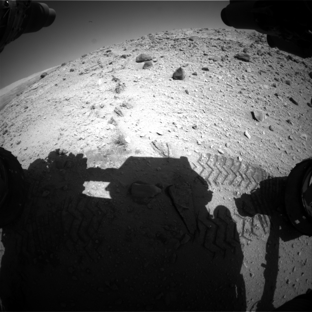 Nasa's Mars rover Curiosity acquired this image using its Front Hazard Avoidance Camera (Front Hazcam) on Sol 527, at drive 1638, site number 25