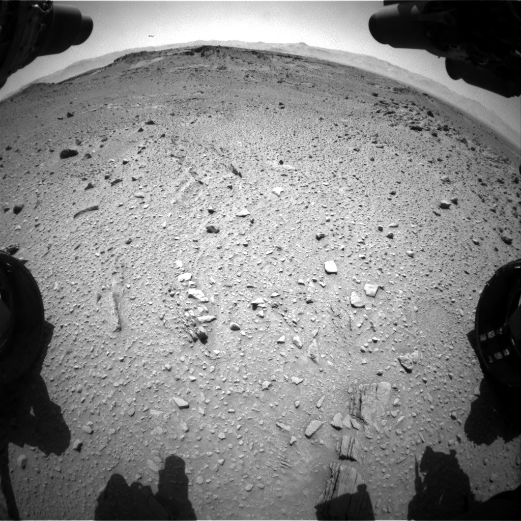 Nasa's Mars rover Curiosity acquired this image using its Front Hazard Avoidance Camera (Front Hazcam) on Sol 527, at drive 1704, site number 25