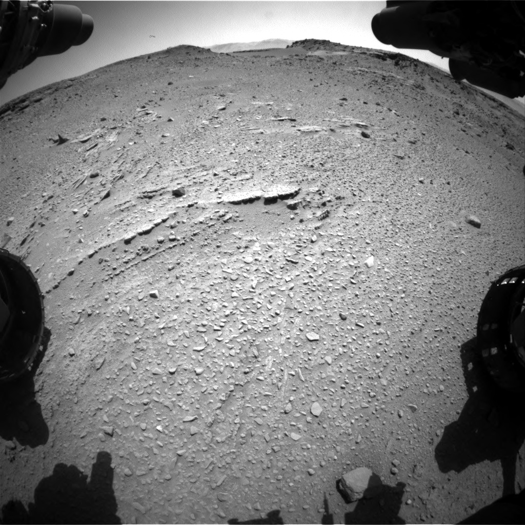 Nasa's Mars rover Curiosity acquired this image using its Front Hazard Avoidance Camera (Front Hazcam) on Sol 527, at drive 1764, site number 25