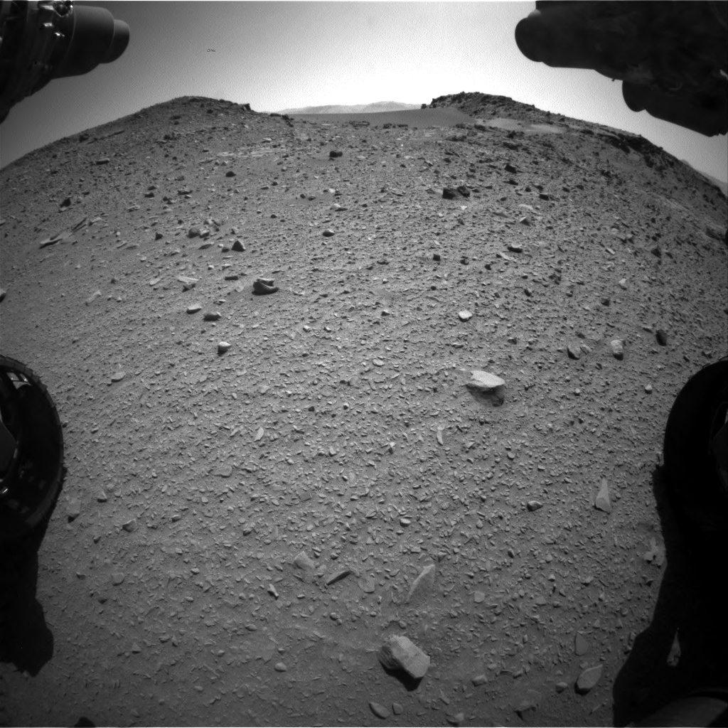 Nasa's Mars rover Curiosity acquired this image using its Front Hazard Avoidance Camera (Front Hazcam) on Sol 527, at drive 1836, site number 25