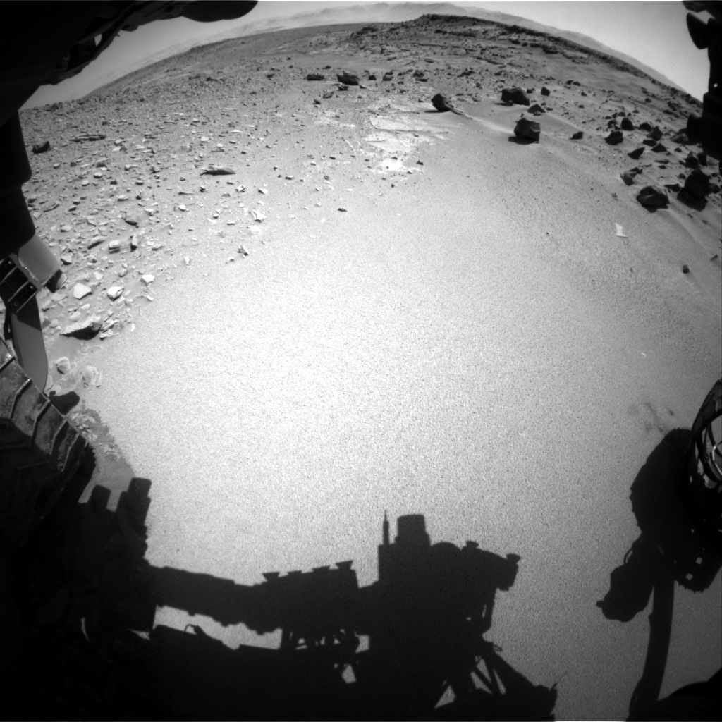 Nasa's Mars rover Curiosity acquired this image using its Front Hazard Avoidance Camera (Front Hazcam) on Sol 535, at drive 320, site number 26