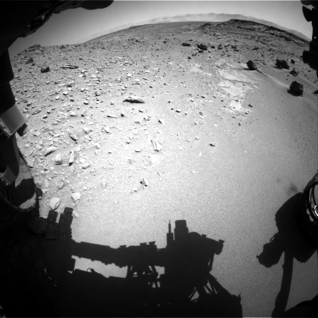 Nasa's Mars rover Curiosity acquired this image using its Front Hazard Avoidance Camera (Front Hazcam) on Sol 535, at drive 332, site number 26