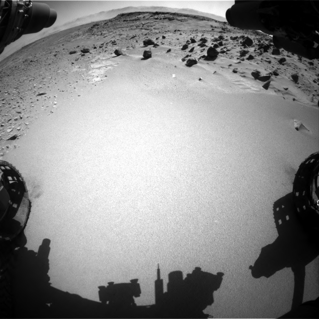 Nasa's Mars rover Curiosity acquired this image using its Front Hazard Avoidance Camera (Front Hazcam) on Sol 535, at drive 308, site number 26
