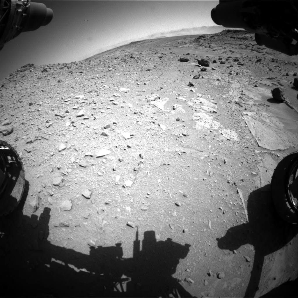 Nasa's Mars rover Curiosity acquired this image using its Front Hazard Avoidance Camera (Front Hazcam) on Sol 535, at drive 344, site number 26