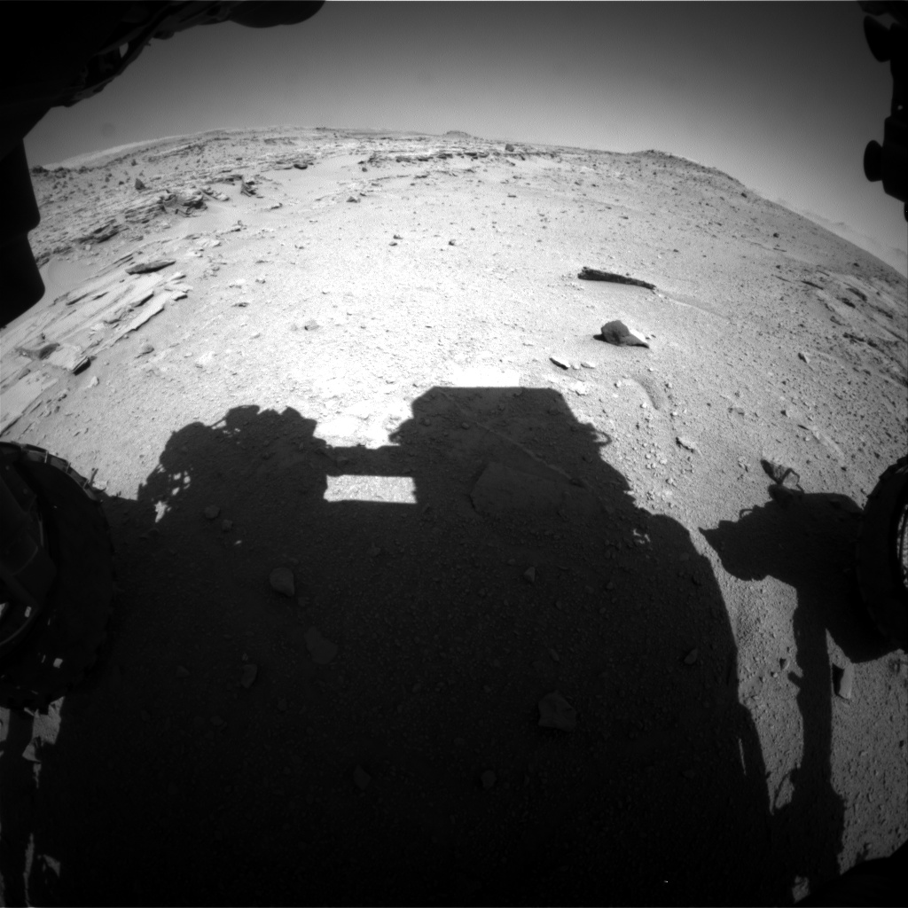 Nasa's Mars rover Curiosity acquired this image using its Front Hazard Avoidance Camera (Front Hazcam) on Sol 540, at drive 708, site number 26