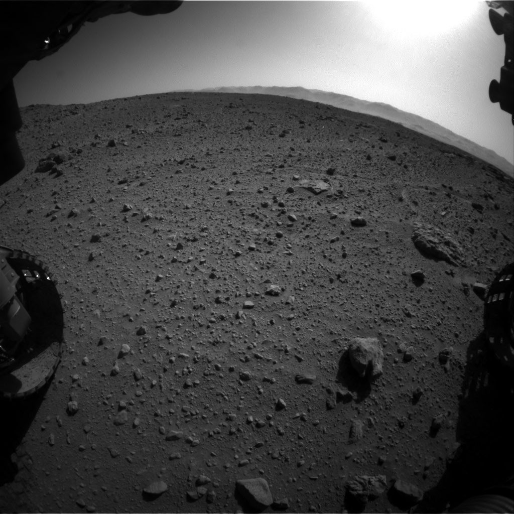 Nasa's Mars rover Curiosity acquired this image using its Front Hazard Avoidance Camera (Front Hazcam) on Sol 540, at drive 966, site number 26