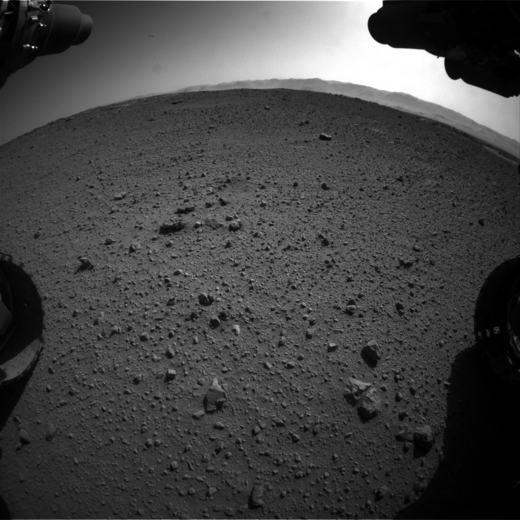Nasa's Mars rover Curiosity acquired this image using its Front Hazard Avoidance Camera (Front Hazcam) on Sol 540, at drive 1038, site number 26