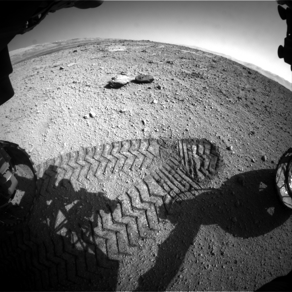 Nasa's Mars rover Curiosity acquired this image using its Front Hazard Avoidance Camera (Front Hazcam) on Sol 541, at drive 1102, site number 26