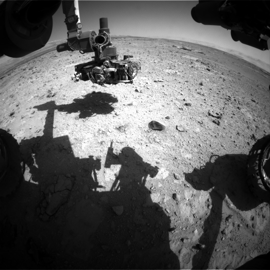 Nasa's Mars rover Curiosity acquired this image using its Front Hazard Avoidance Camera (Front Hazcam) on Sol 544, at drive 1274, site number 26