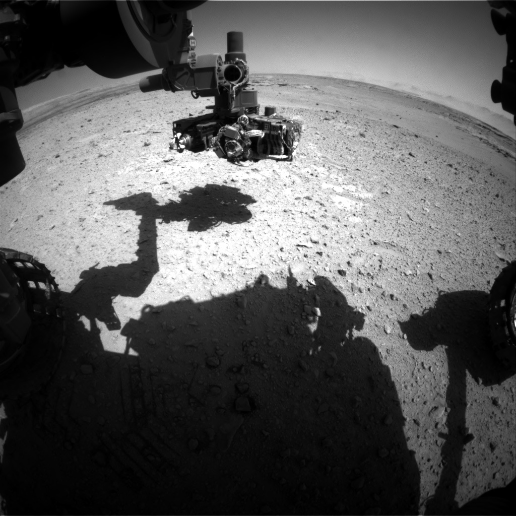 Nasa's Mars rover Curiosity acquired this image using its Front Hazard Avoidance Camera (Front Hazcam) on Sol 546, at drive 6, site number 27