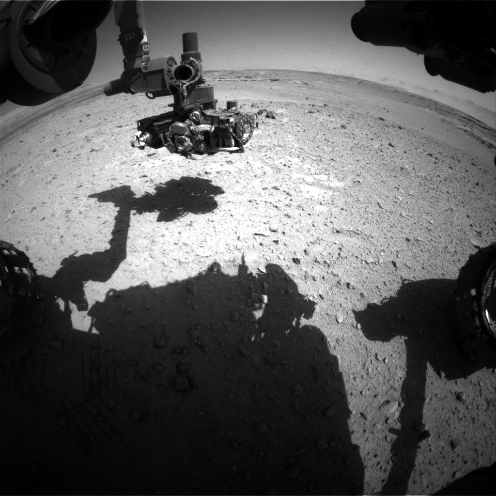 Nasa's Mars rover Curiosity acquired this image using its Front Hazard Avoidance Camera (Front Hazcam) on Sol 546, at drive 6, site number 27