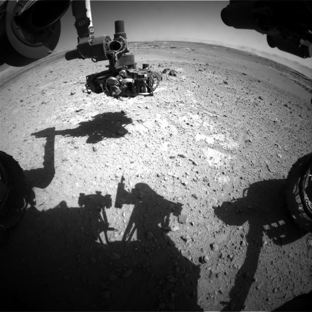 Nasa's Mars rover Curiosity acquired this image using its Front Hazard Avoidance Camera (Front Hazcam) on Sol 546, at drive 18, site number 27